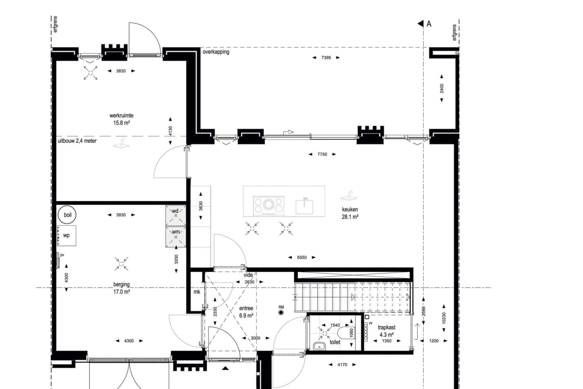 Optie uitbouw 2,4 m